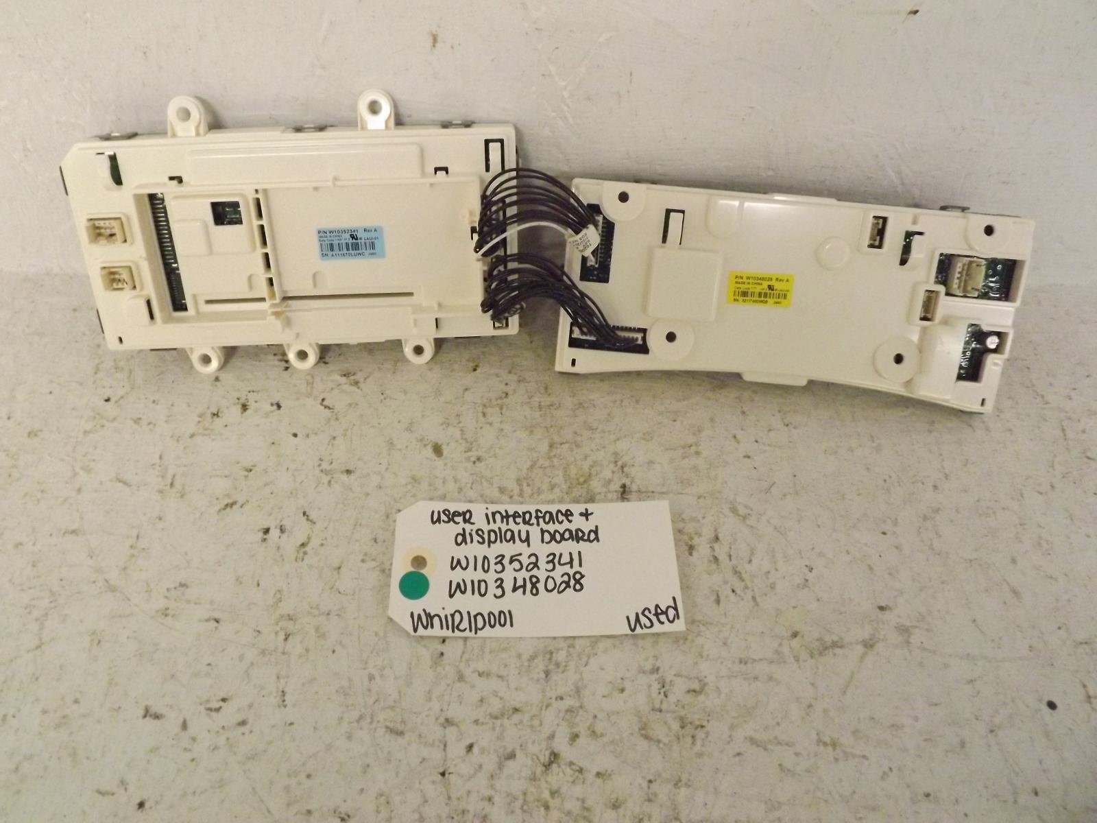 Whirlpool Dryer W10352341 W10348028 User Interface & Display Board Used Whirlpool Dryer W10352341 W10348028 User Interface & Display Board Used